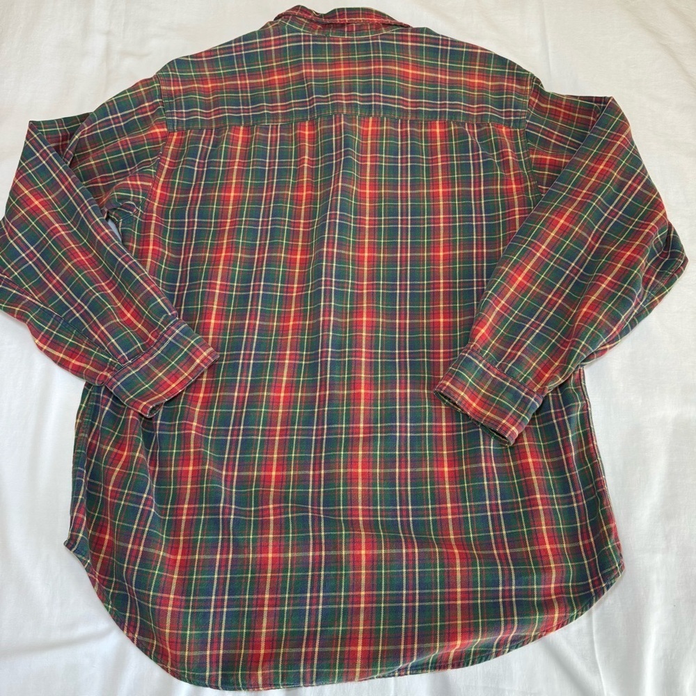 Vintage Abercrombie Flannel Men’s M Navy Green Red Plaid Y2K Cotton Field Meadow - Picture 7 of 7